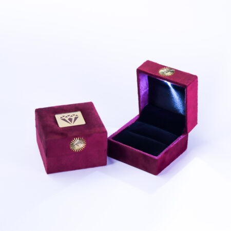 Velvet Ring Boxes With Light Pack of 6