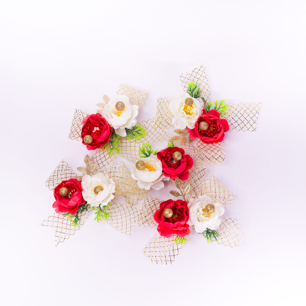 Pink White Net Flower Bunches - Image 2